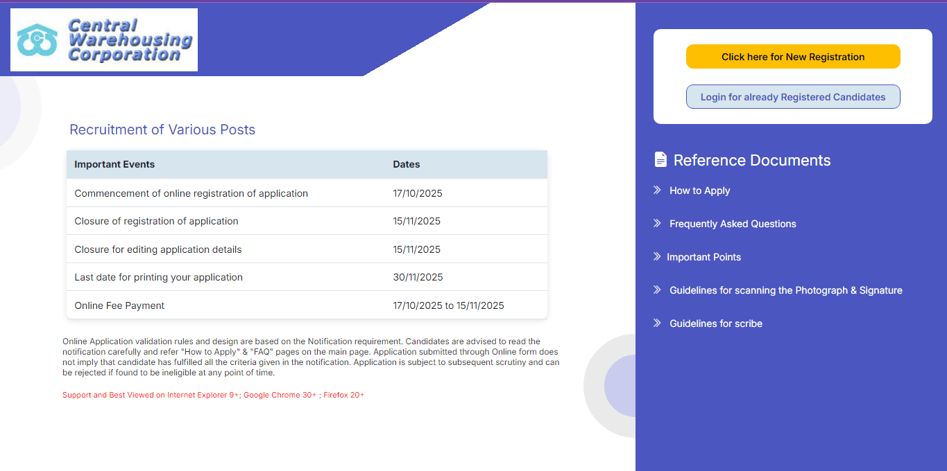 Central Warehousing Corporation ( CWC ) Vacancy 2025