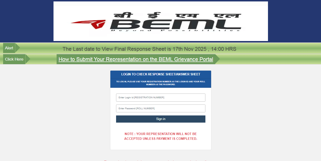 BEML MT Answer Key 2025