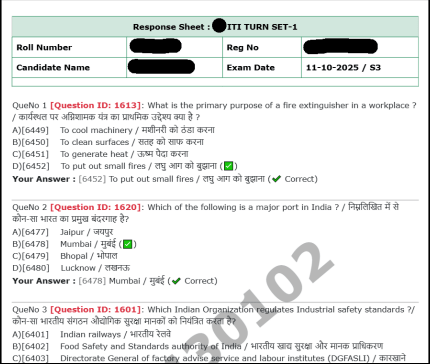 BEML MT Answer Key 2025