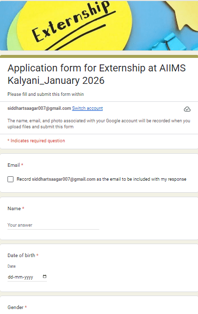 AIIMS Kalyani Externship 2025-26