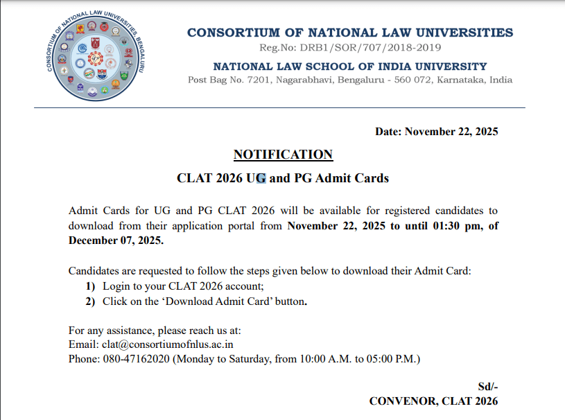 CLAT Admit Card 2025