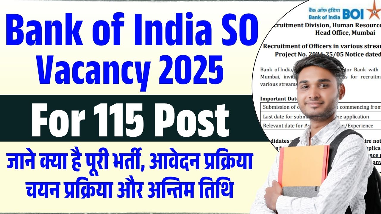 Bank of India SO Vacancy 2025