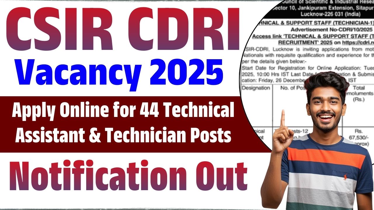 CSIR CDRI Vacancy 2025