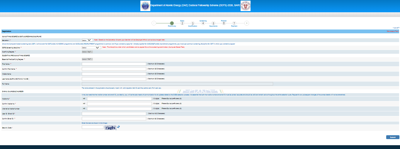 DAE Doctoral Fellowship Scheme (DDFS) 2026