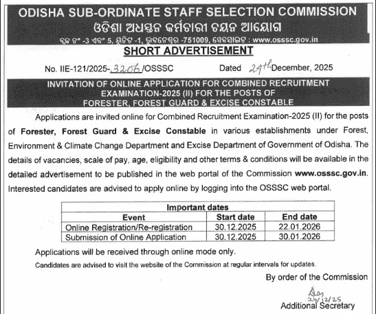 OSSSC CRE Recruitment 2026