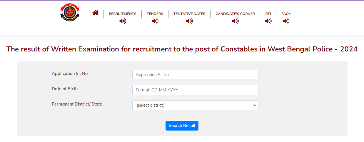 WBP Constable Result 2025-26