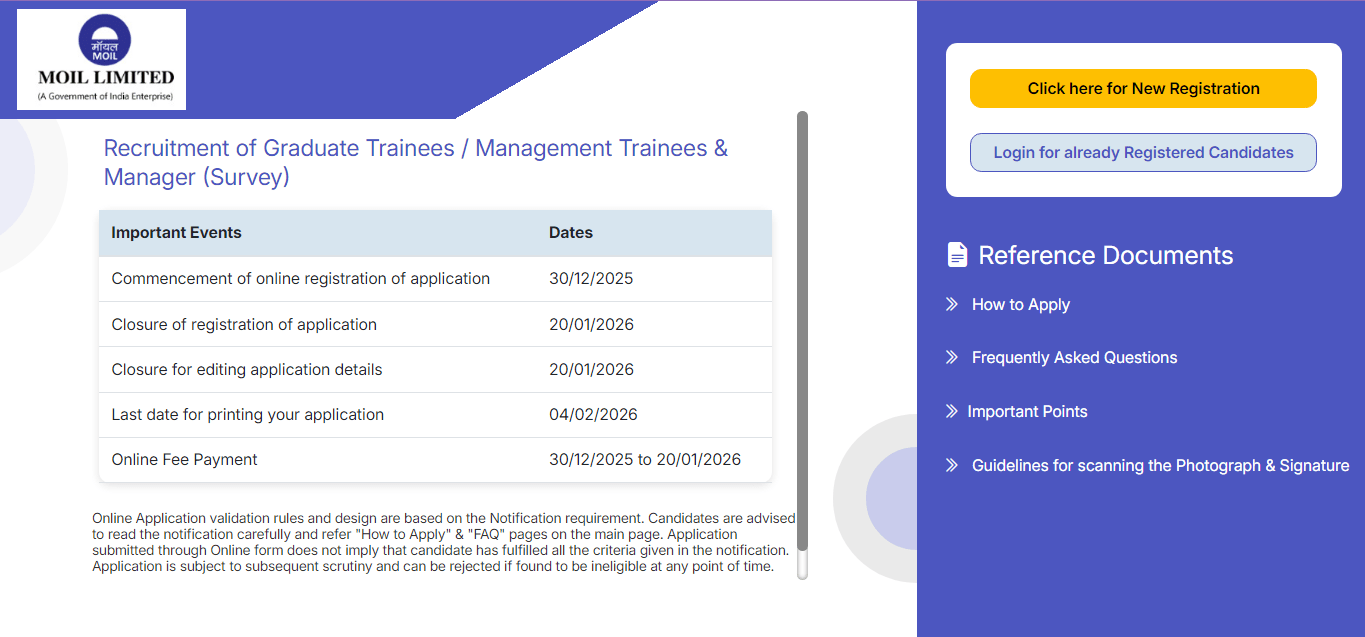 MOIL Recruitment 2026
