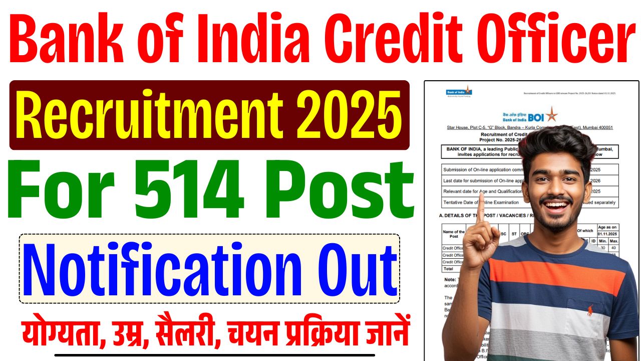 Bank of India Credit Officer Recruitment 2025