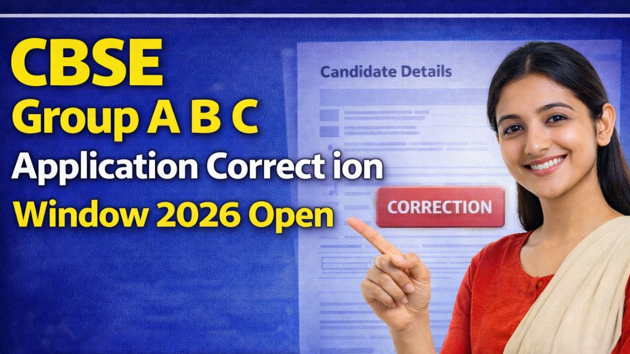 CBSE Group A B C Application Correction Window 2026