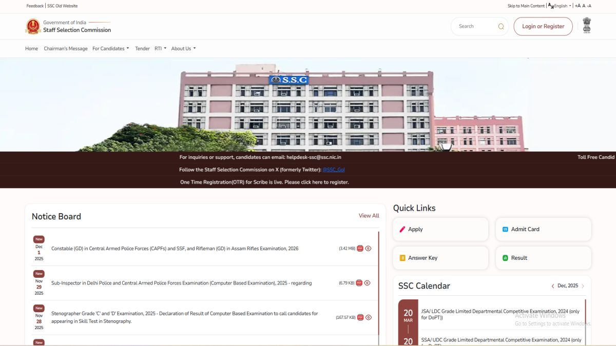 SSC Delhi Police Exam City Slot Selection 2025