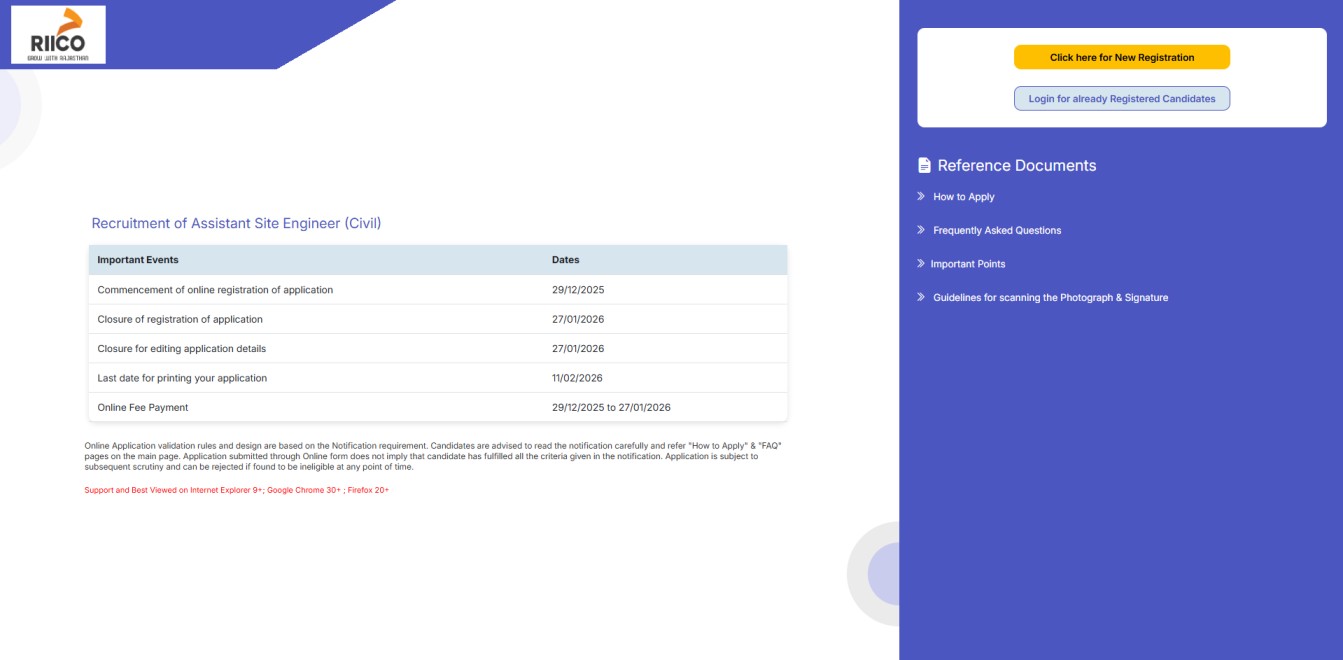 How to Apply RIICO Assistant Site Engineer 2026