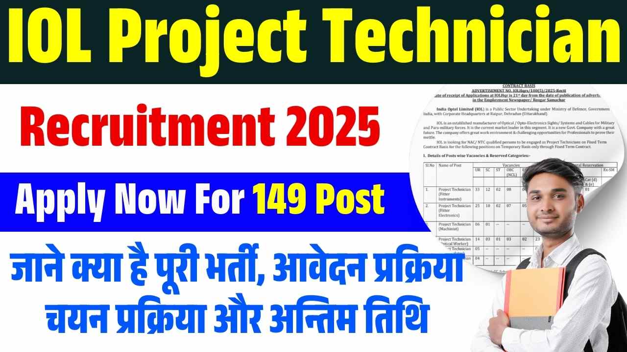 IOL Project Technician Recruitment 2025