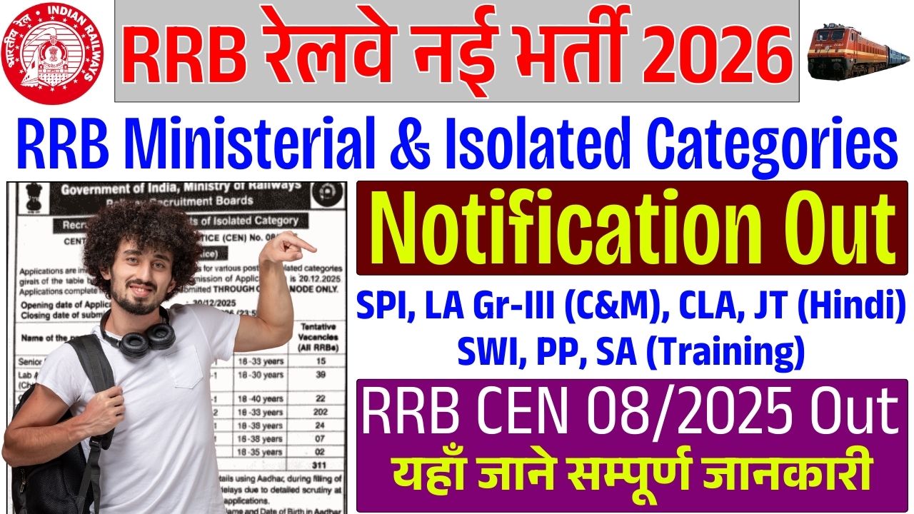 RRB Isolated Category 08/2025 Vacancy 2026