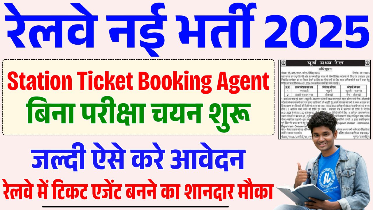 Railway Station Ticket Booking Agent Vacancy 2025