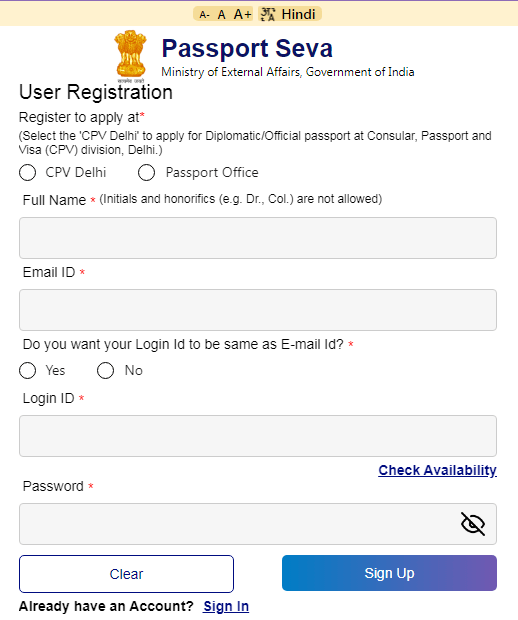 Passport Apply Online 2026