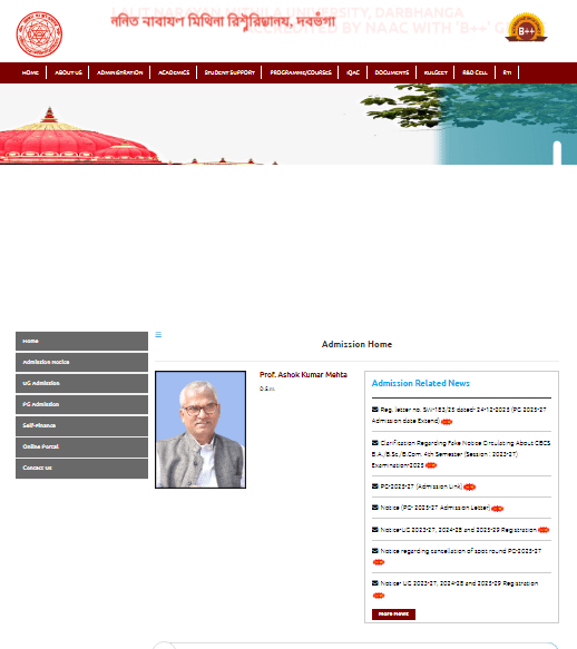 LNMU PG Registration 2025-27