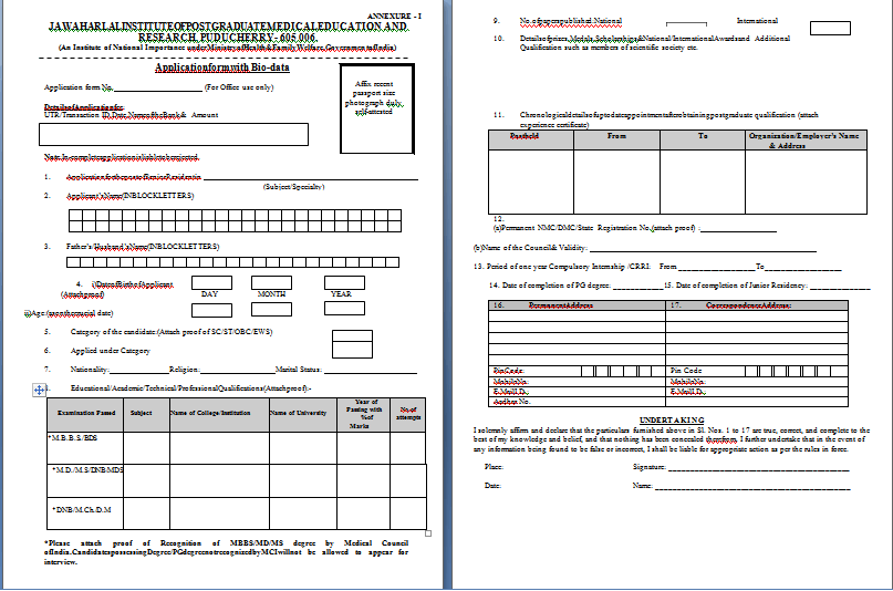 JIPMER Senior Resident Recruitment 2026