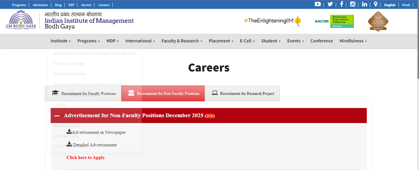 IIM Bodh Gaya Recruitment 2026