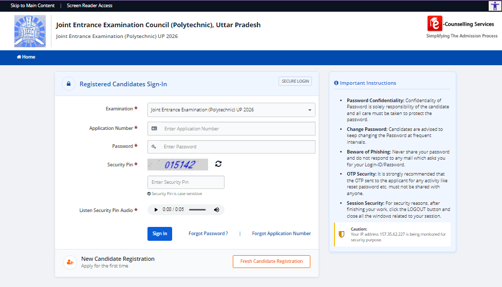 UP Polytechnic Form JEECUP 2026