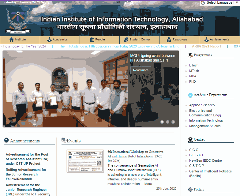 IIIT Allahabad Non Teaching Recruitment 2026