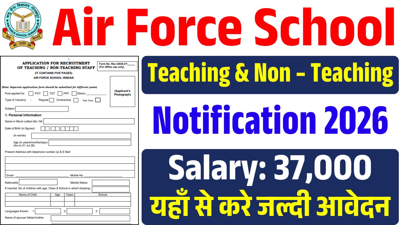 Airforce School Recruitment 2026