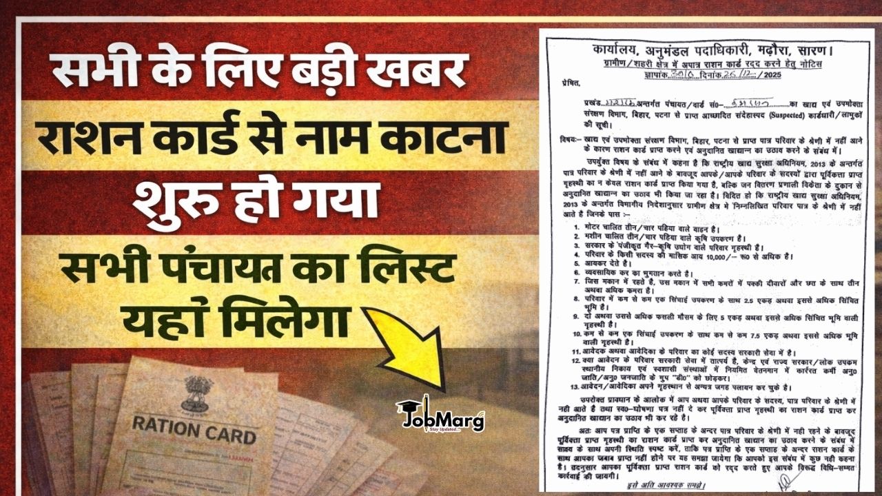 Bihar Ration Card Cancelled List Download 2026