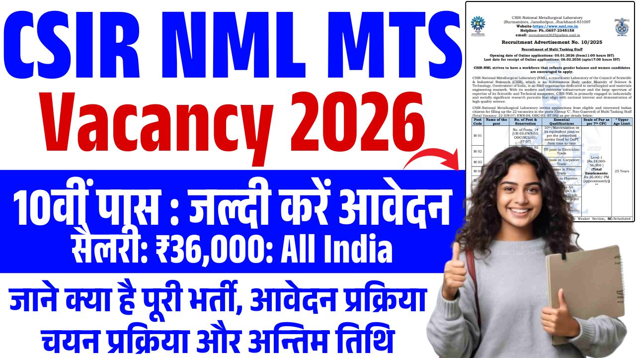 CSIR NML MTS Vacancy 2026