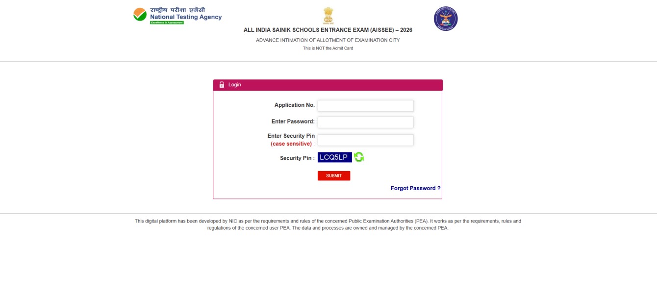 How to Download AISSEE City Intimation Slip 2026
