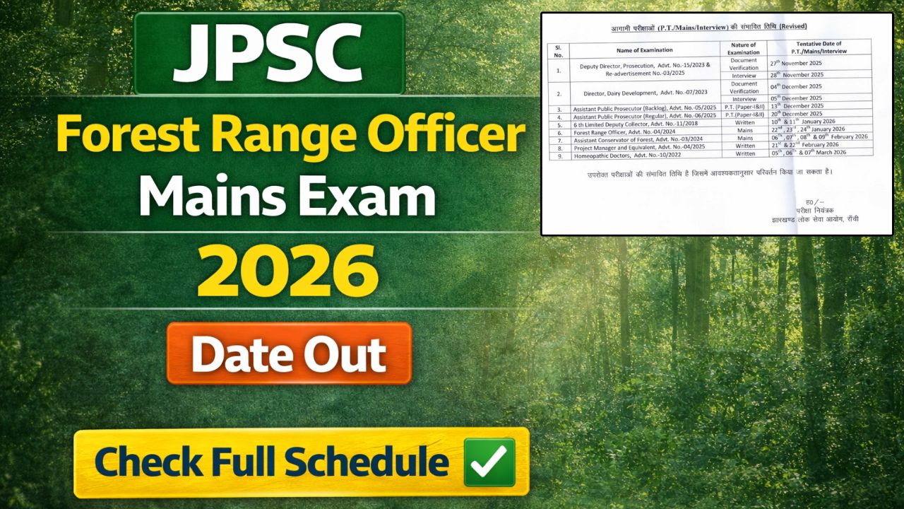 JPSC Forest Range Officer Mains Exam 2026