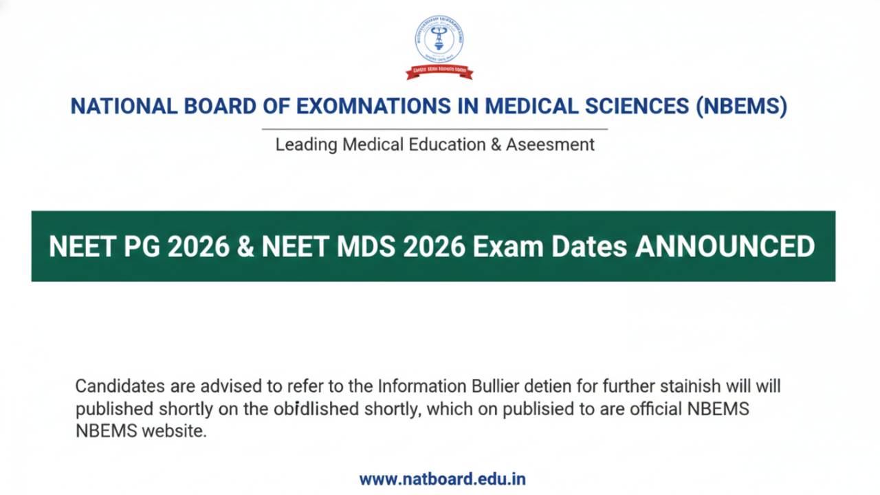 NEET PG 2026 और NEET MDS 2026 Exam Dates