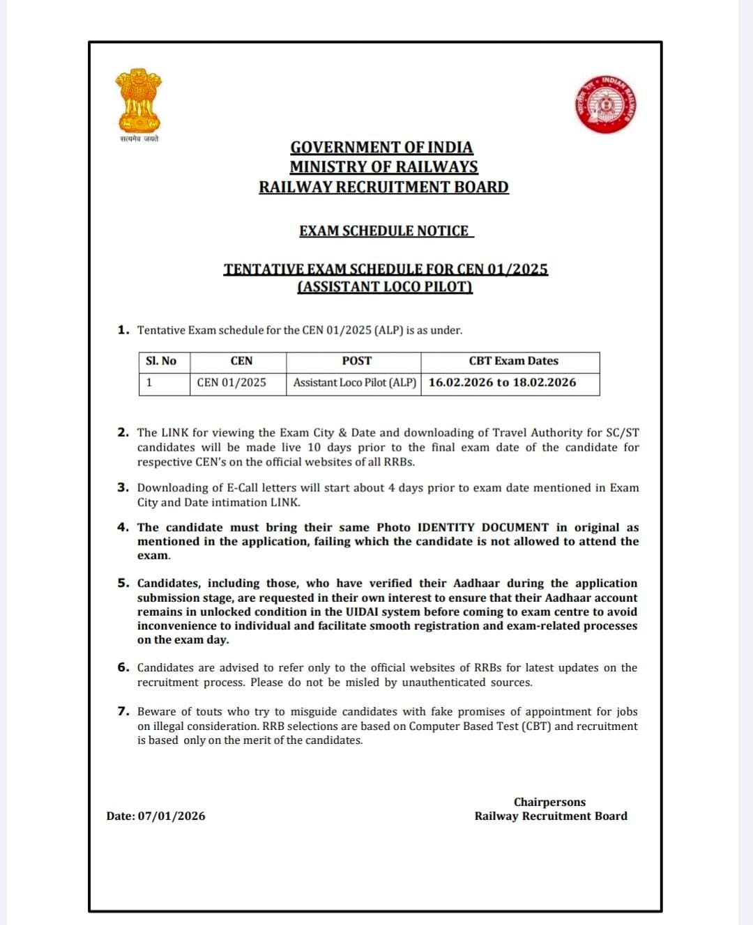 RRB ALP Recruitment 2026