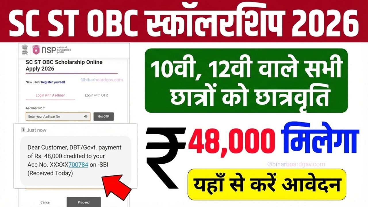 SC ST OBC Scholarship 2026