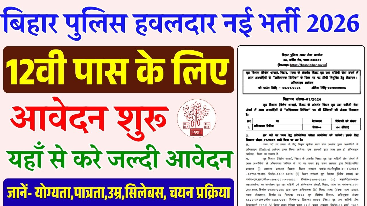 Bihar Police Havildar Clerk Recruitment 2026