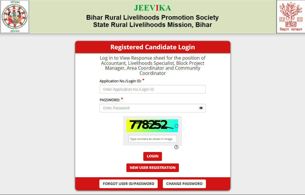 Bihar Jeevika Responce Sheet 2026