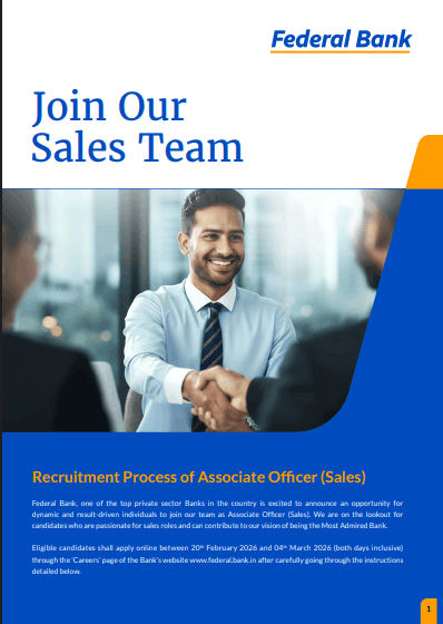 Federal Bank Associate Officer Vacancy 2026