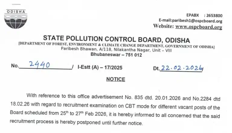 Important Date of OSPCB Exam 2026