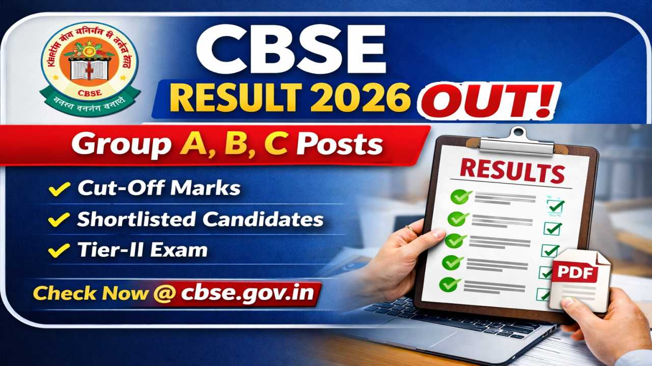 CBSE Result 2026 OUT – Group A, B, C Posts Result Released