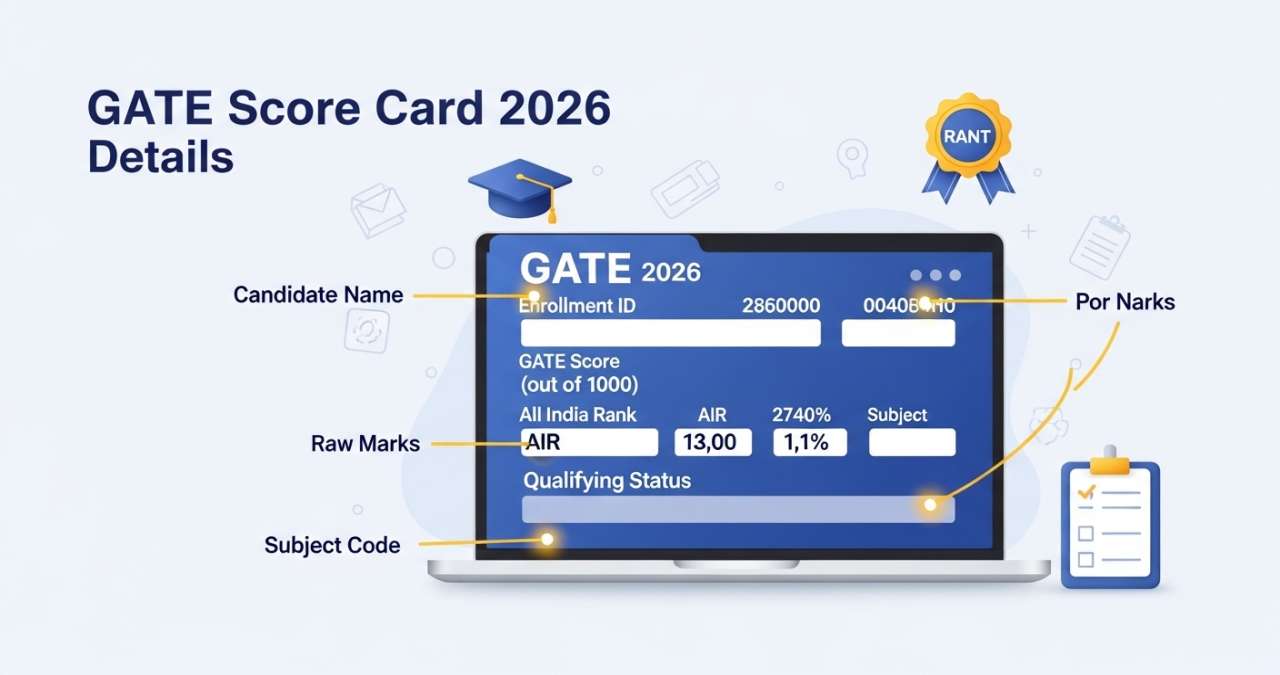 GATE Score Card 2026 में क्या-क्या Details होती हैं