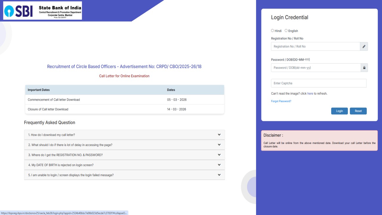 How to Download the SBI CBO Admit Card 2026