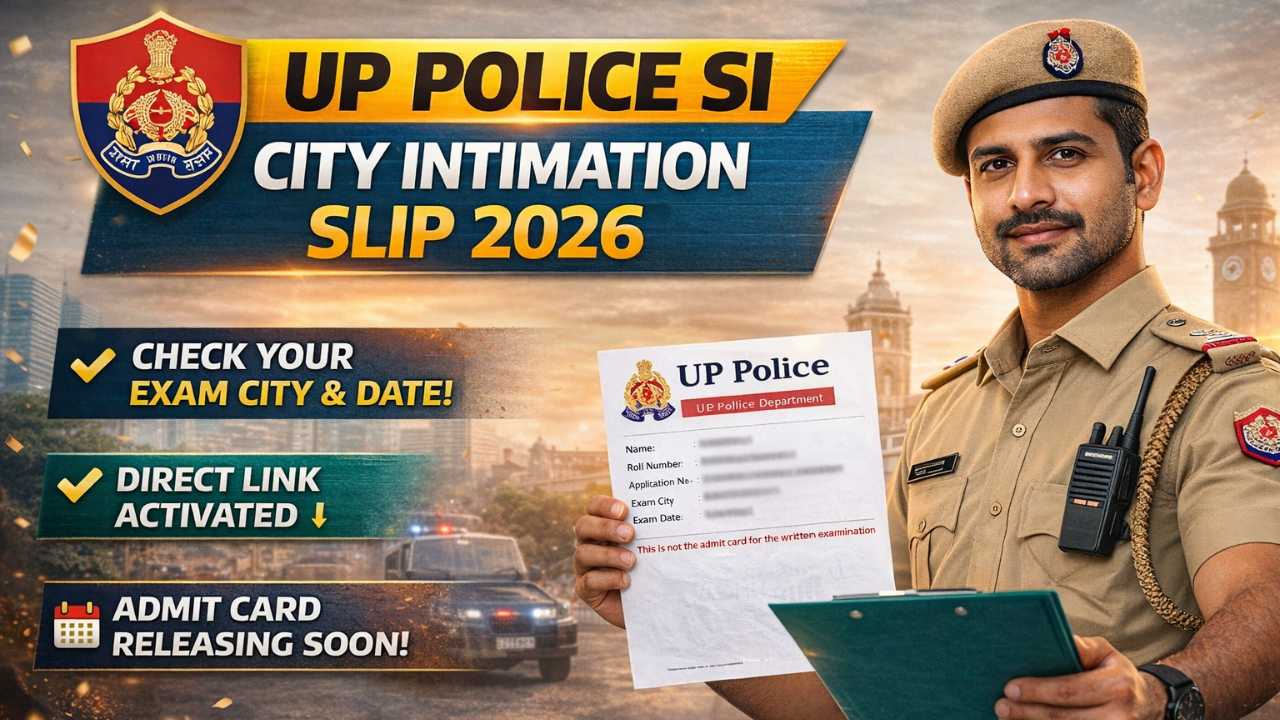 UP Police SI City Intimation Slip 2026
