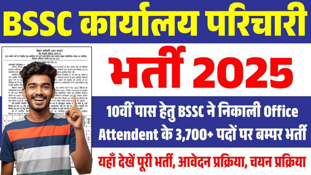 BSSC Office Attendent Vacancy 2025