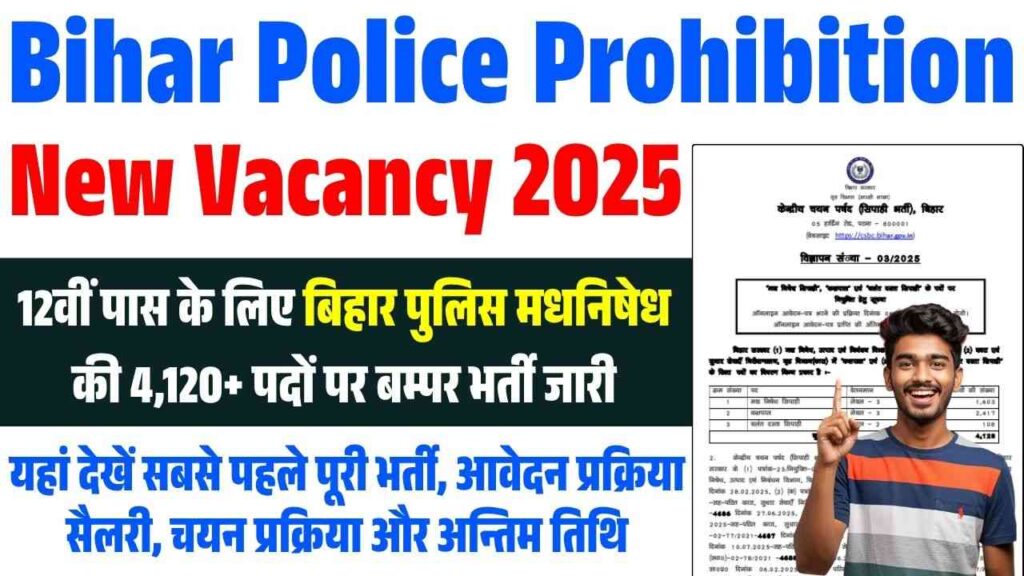Bihar Police Prohibition New Vacancy 2025