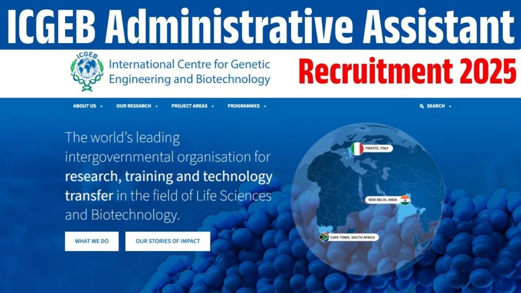ICGEB Administrative Assistant Recruitment 2025