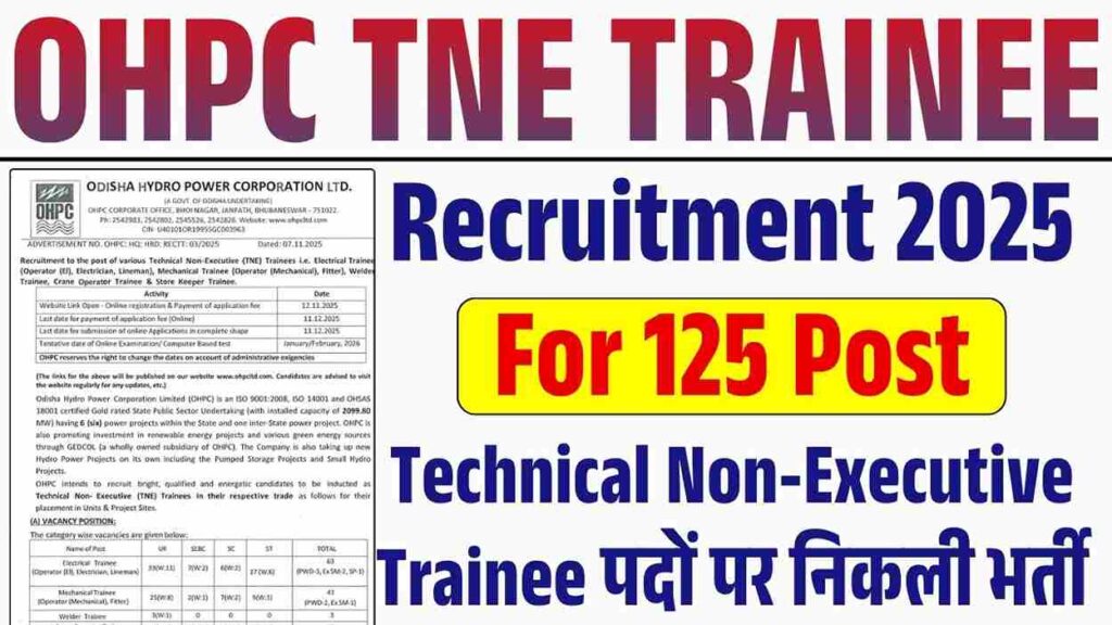OHPC TNE Trainee Recruitment 2025