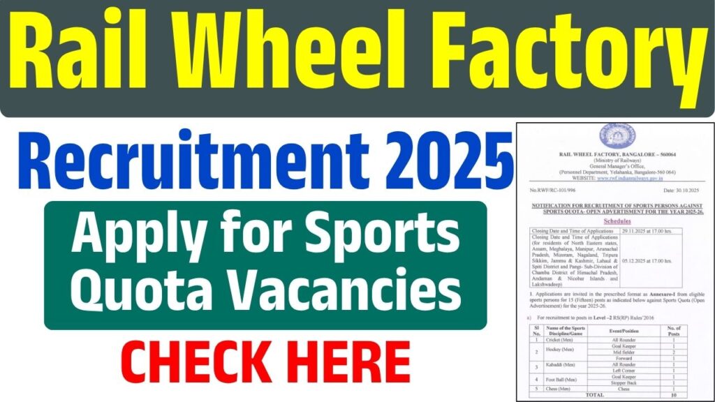 Rail Wheel Factory Recruitment 2025