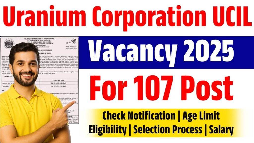 Uranium Corporation UCIL Vacancy 2025