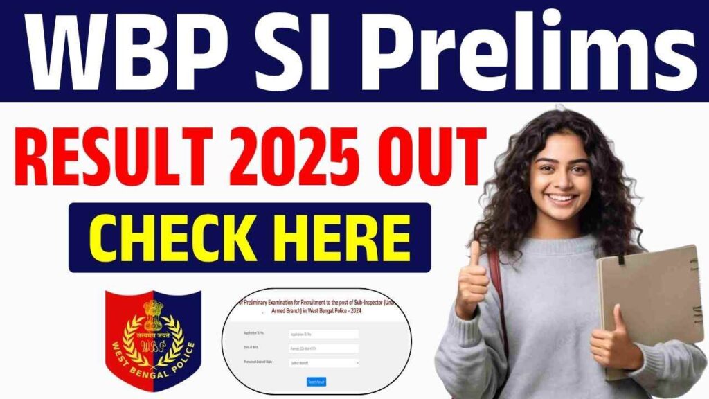 WBP SI Prelims Result 2025
