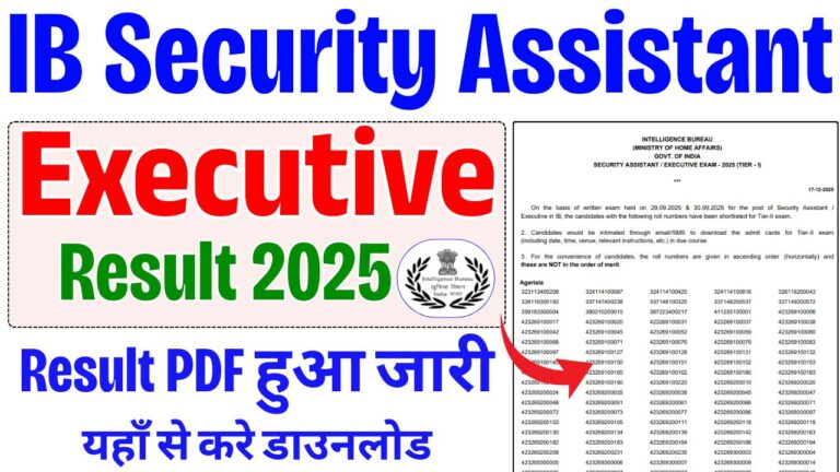 IB Security Assistant/Executive Result 2025