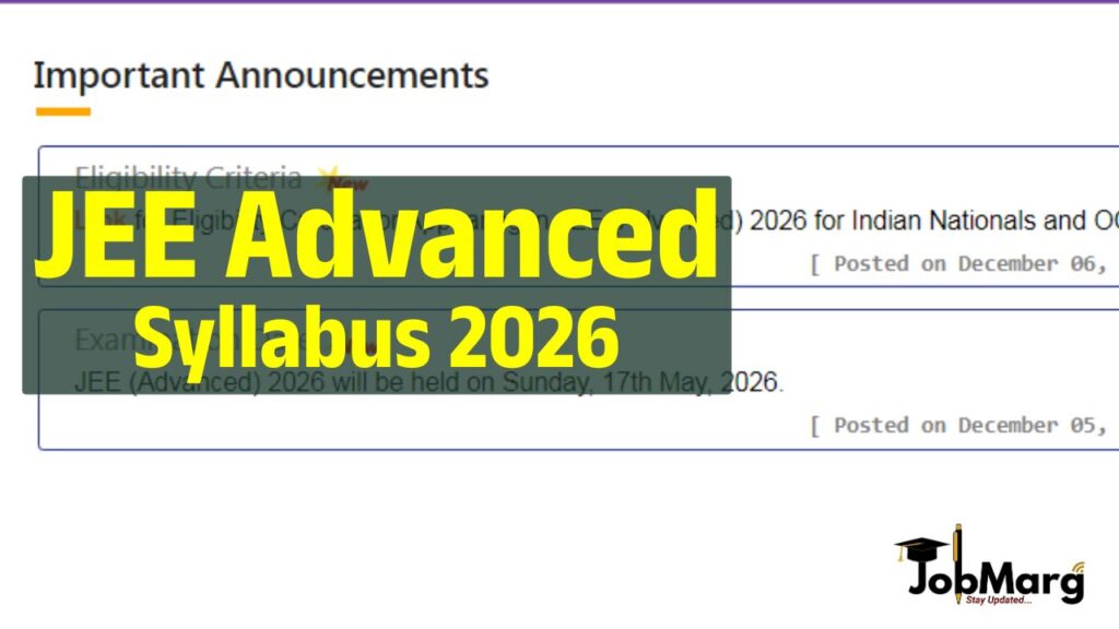 JEE Advanced Syllabus 2026