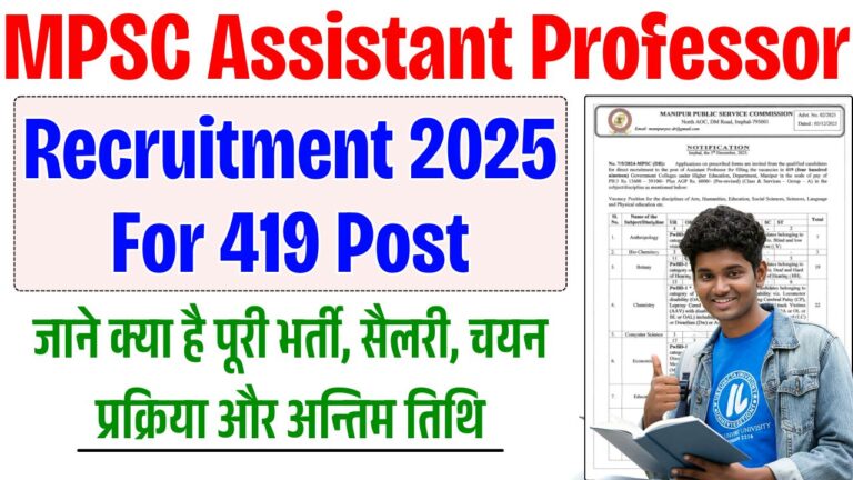 MPSC Assistant Professor Recruitment 2025